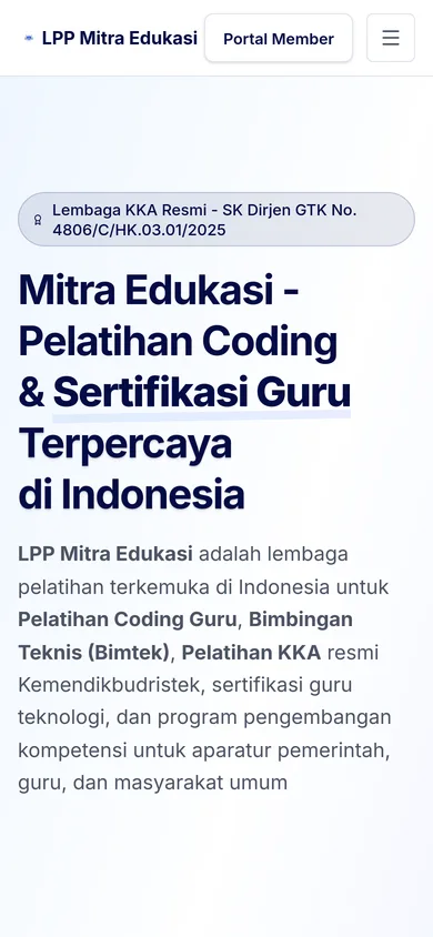 LPP Mitra Edukasi — tampilan mobile situs live