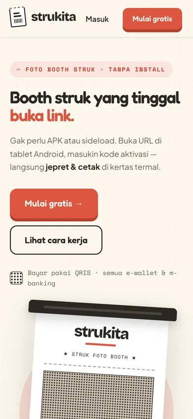 Strukita — tampilan mobile situs live