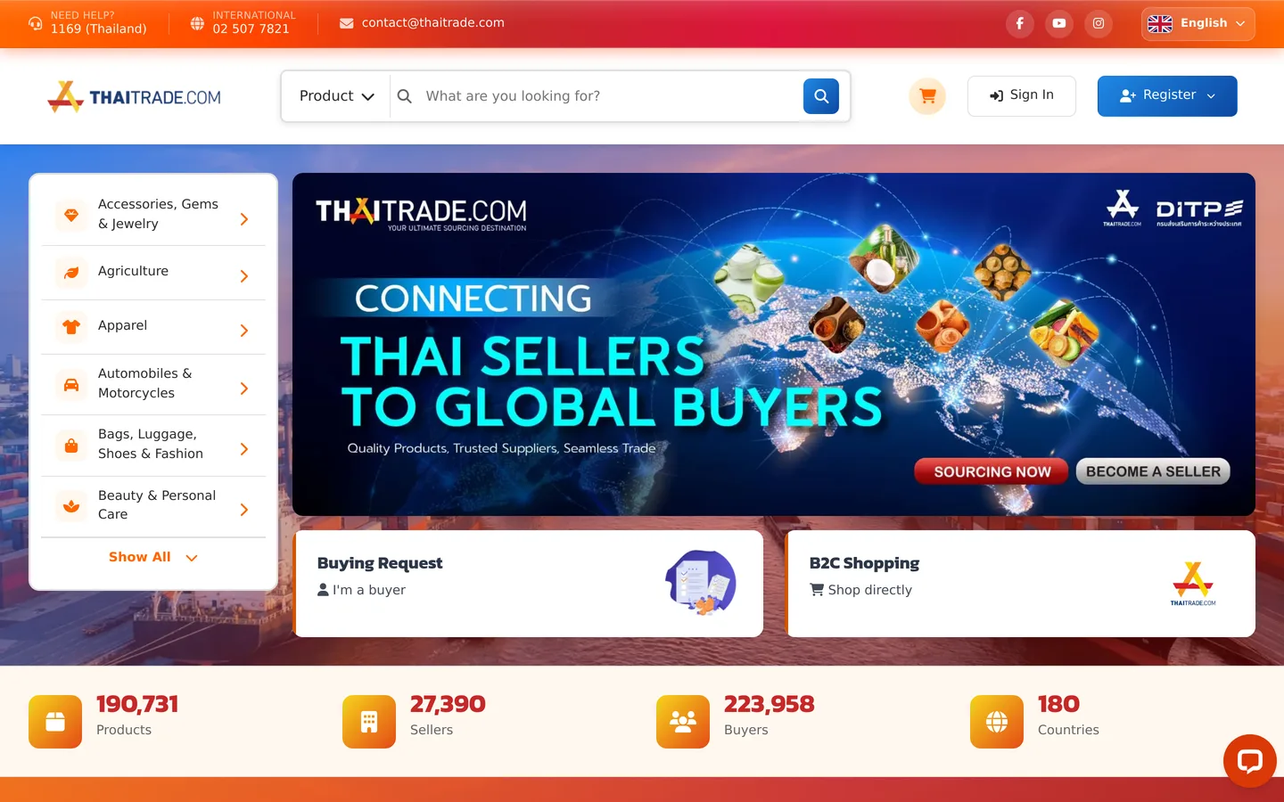 Thaitrade.com — tampilan desktop situs live