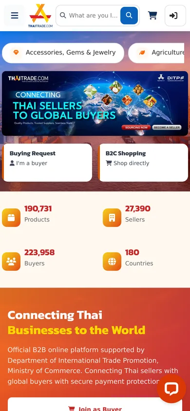 Thaitrade.com — tampilan mobile situs live