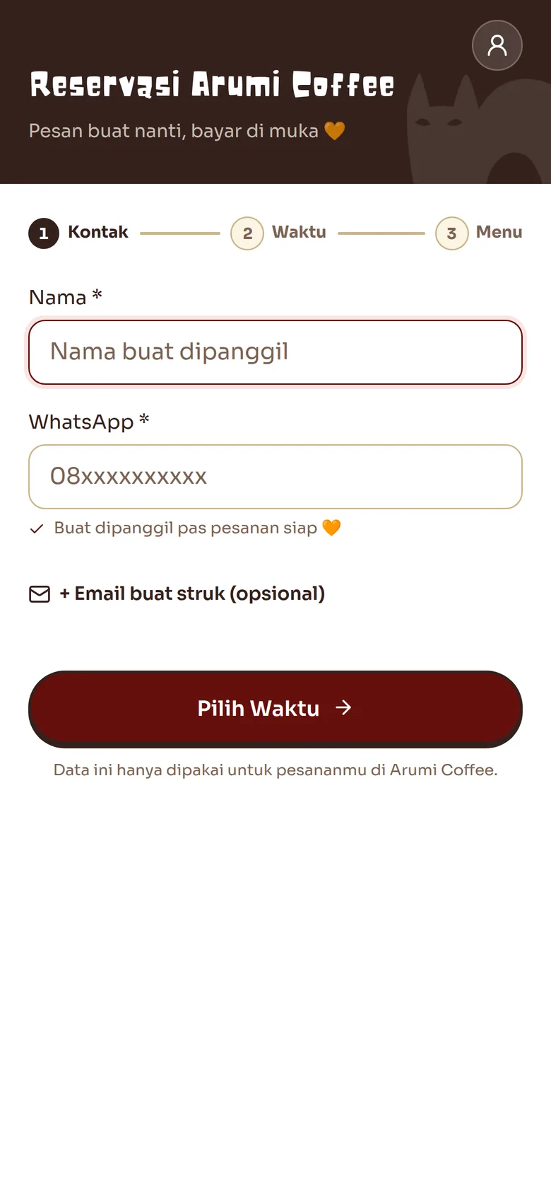 Alur reservasi meja